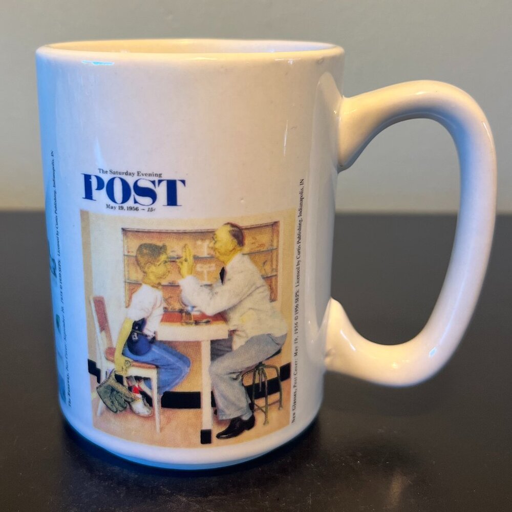 Vintage NORMAN ROCKWELL Saturday Evening Post Cover Ceramic Mug ~ Retro 1950s